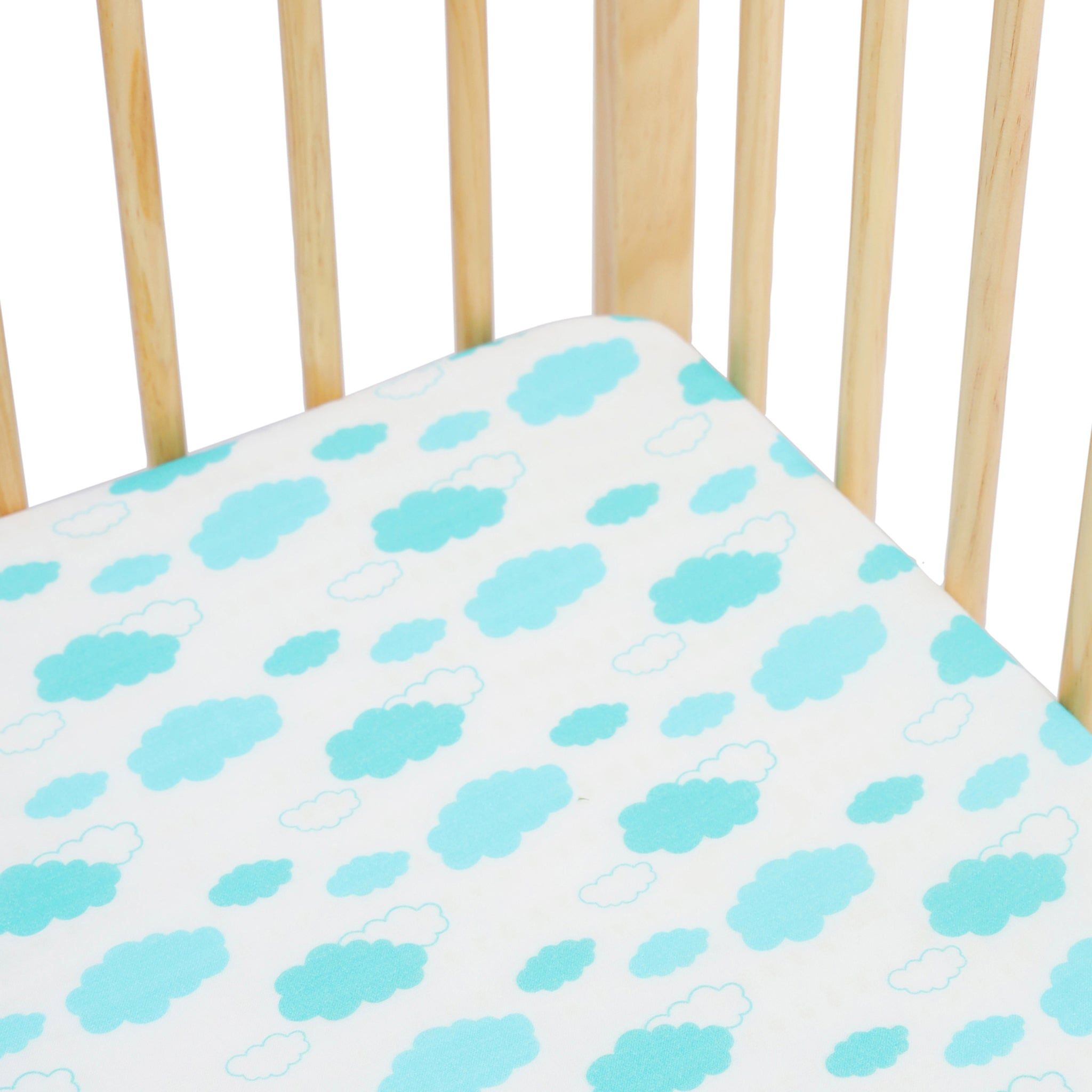 Clouds in the Sky Muslin Fitted Cot Sheet